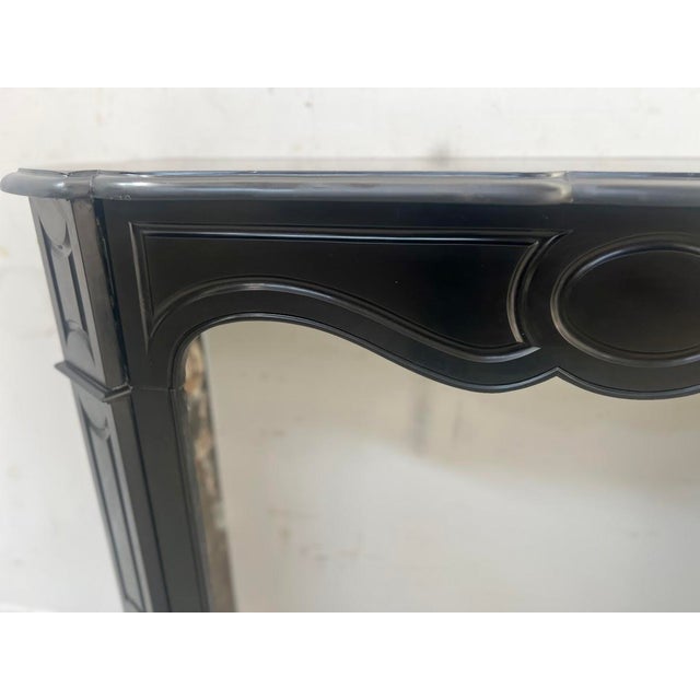 Louis XV Style Pompadour Fireplace with Speckled Black Marble For Sale - Image 3 of 15
