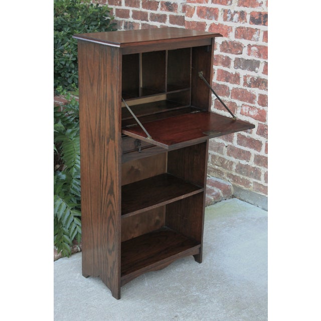 Antique English Oak Larkin Desk Fall Front Secretary Desk Chairish