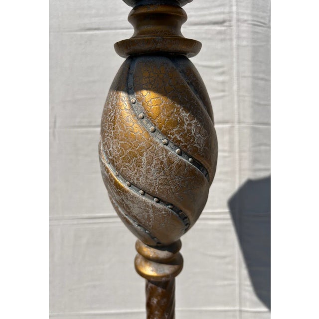Traditional Floor Lamp in Burnished Gold For Sale - Image 9 of 10