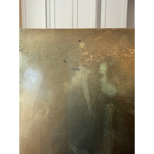 Antique Early 20th Century Engraved Chinese Brass Opium Tray With Scalloped Rim For Sale - Image 15 of 17