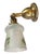 1920s Botanical Motif Glass Shaded Wall Sconce on Original Patina Brass Fixture For Sale - Image 4 of 5