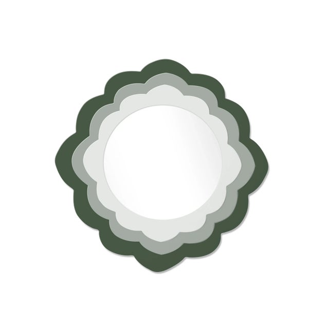 Contemporary Fleur Home x Chairish Audobon Magnolia Circle Mirror in Duck Green, 24x24 For Sale - Image 3 of 3