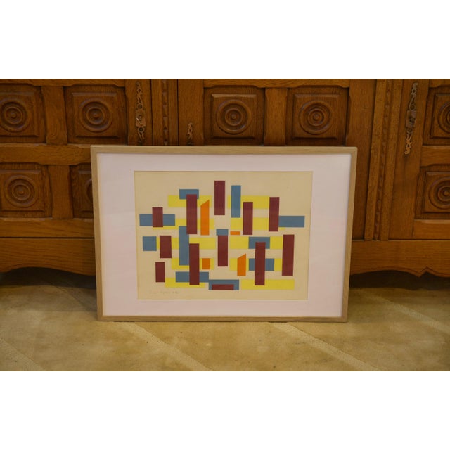 Jean Legros, Abstract Composition, 1957, Painting on Paper For Sale - Image 6 of 6