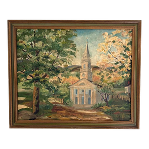 Mid 20th Century New England American Church Landscape