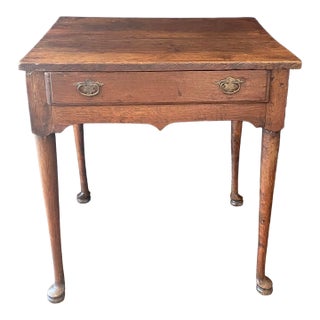 Late 18th Century English Georgian Oak Side Table With Drawer For Sale