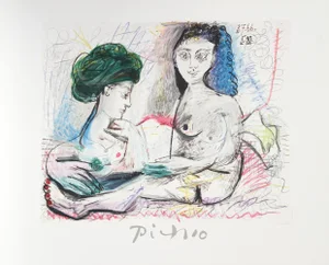 1980s "Deux Femmes Nues" Lithograph After Pablo Picasso
