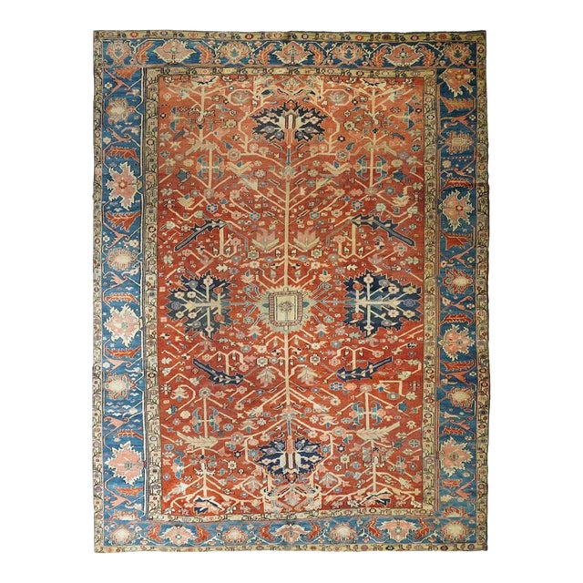 Late 18th Century Antique Serapi Rug 10'1'' x 13'5'' For Sale