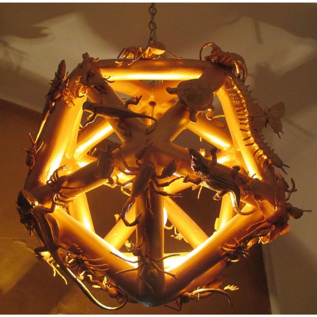 Metal Late 20th Century Cabinet of Curiosities Polyhedron Chandelier For Sale - Image 7 of 12