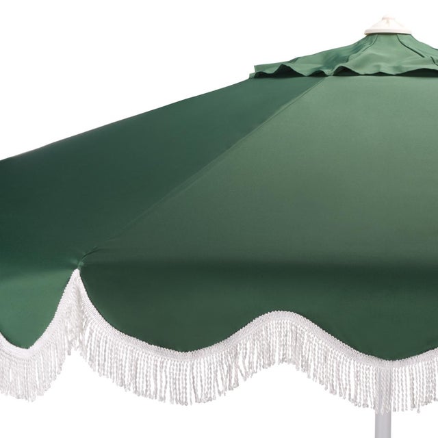 Spritely Home Torsa 9 Ft Crank Umbrella, Green/White Pole For Sale - Image 4 of 9