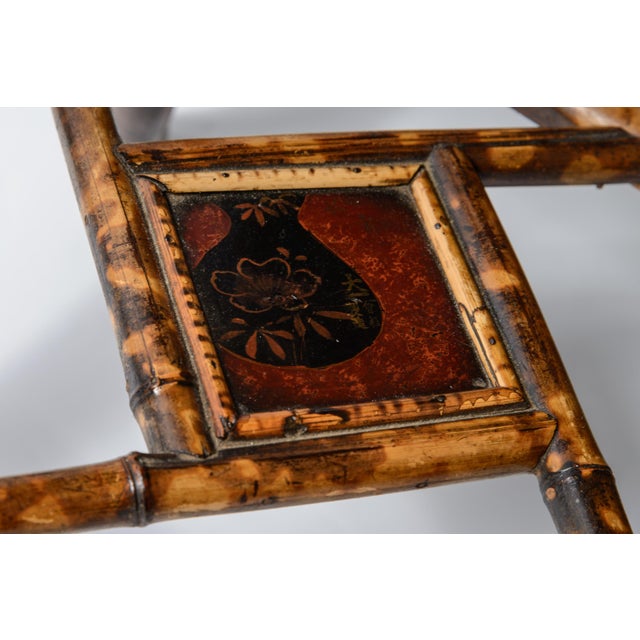 19Th. Century Octagon Tiger Bamboo & Lacquer Side Table, C1880 For Sale - Image 9 of 13