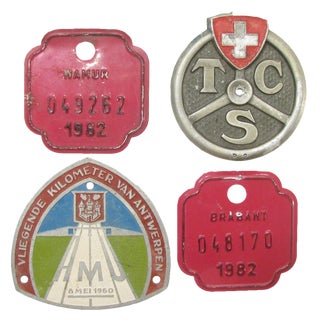 European Auto & Bicycle Shield Collection, S/4 For Sale