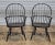 Store Item: Pair of Warren Chair Works Sack Back Windsor Arm Chairs Bench Made Black Finish Description: Each Chair has a...