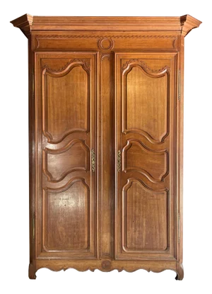 18thc Tall Solid Oak French Louis XV Style Armoire -