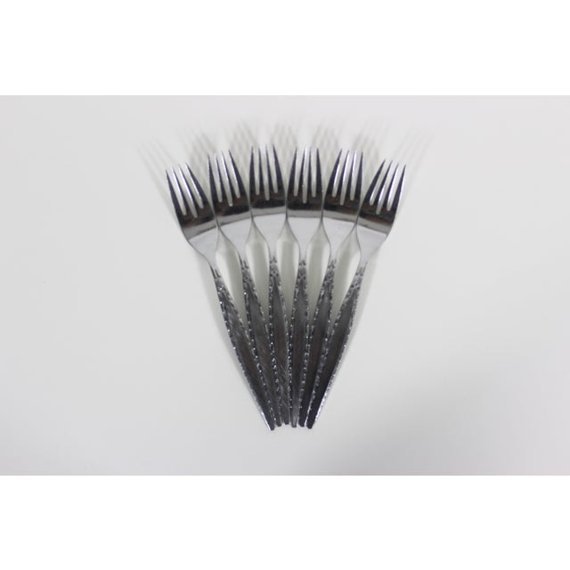 Mid-Century Modern 1960’s Mid Century ModernVenetia Dinner Fork Stainless Steel Oneida Community Matching - Set of 6 For Sale - Image 3 of 11