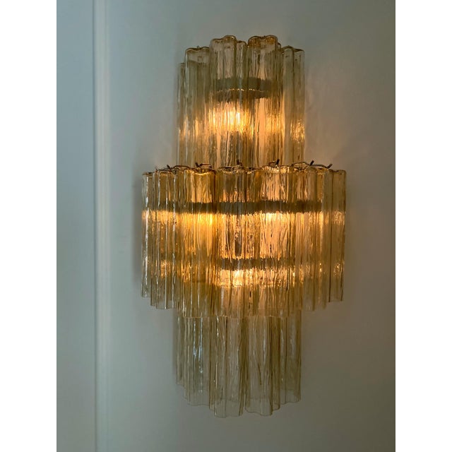 Amber Murano Glass Wall Lamps, Set of 2 For Sale - Image 8 of 12