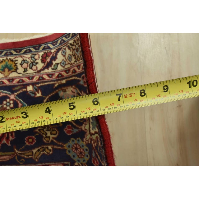 Tabriz Rug 9’11” X 12’3” Red Wool Vintage Traditional Hand-Knotted Carpet For Sale - Image 13 of 15