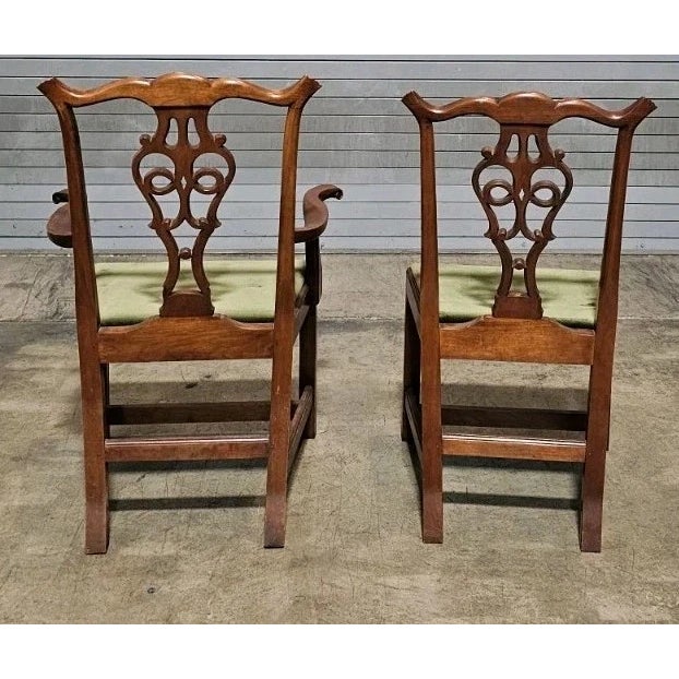 Late 20th Century Set of 6 Eldred Wheeler Chippendale Style Cherry Dining Chairs Bench Made For Sale - Image 10 of 12