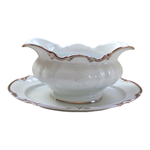 1950s Hutschenreuther Selb Bavaria Pasco Revere Platinum Gravy Boat