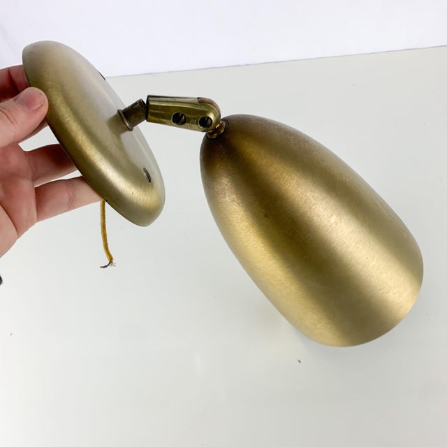 Metal Vintage Prescolite MCM Gold Tone Anodized Aluminum Bullet Cone Wall Sconce Light For Sale - Image 7 of 11