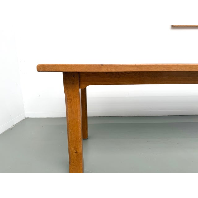 Large Brutalist Dining Table in Oak, 1970s For Sale - Image 17 of 18