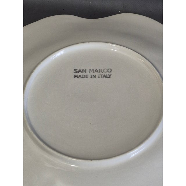 Green Vintage San Marco Italy Set of Four Cabbage Leaf Majolica Plates For Sale - Image 8 of 9