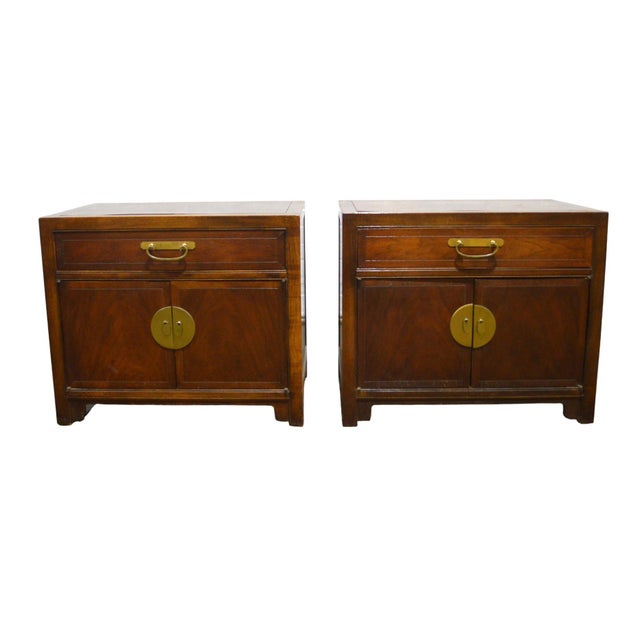 Baker Furniture Company Mid 20th Century Pair Baker Michael Taylor Side Tables For Sale - Image 4 of 11