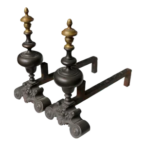 Cast Iron Andirons, Pair