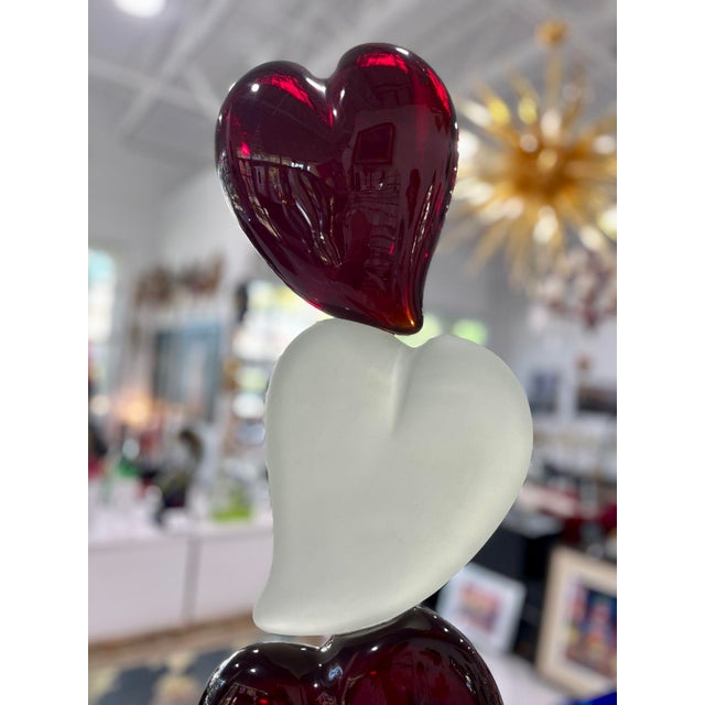 Three Hearts Murano Sculpture by A. Barbaro For Sale - Image 4 of 11