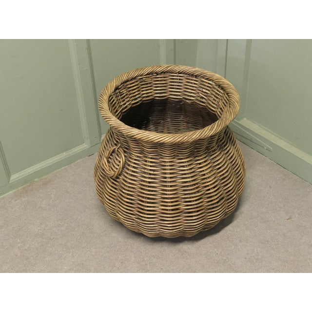 Fireside Log Basket in Wicker For Sale - Image 4 of 7