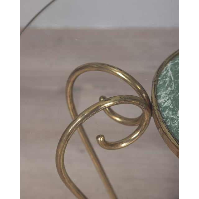 1950s Vintage Italian Gilded Brass and Glass Coffee Table, 1950s For Sale - Image 5 of 12