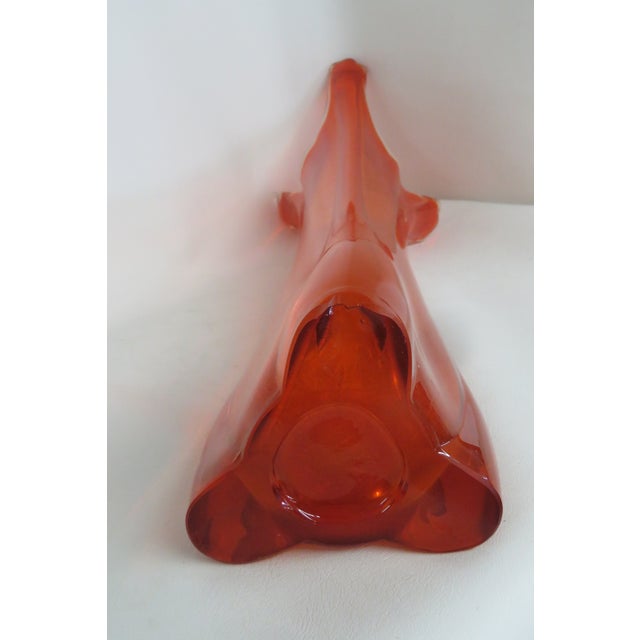 Viking Glass Three Foil Persimmon Swung Vase Mid Century Large Floor Art 4754b For Sale - Image 16 of 18