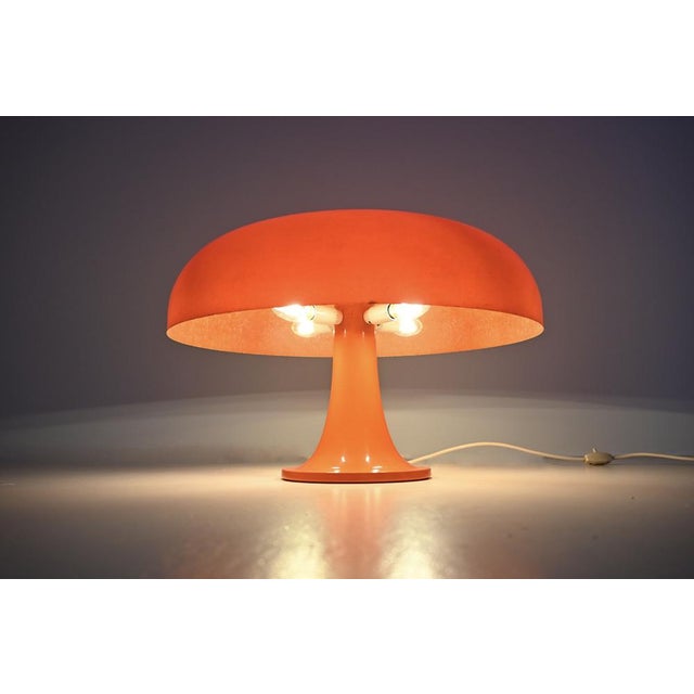 Orange Vintage Nesso Table Lamp by Giancarlo Mattioli for Artemide, 1960s For Sale - Image 8 of 15