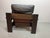 1970s Brutalist Black Leather Lounge Chair with Dark Brown Wooden Frame by Sonja Wasseur, Netherlands, 1970s For Sale - Image 5 of 6