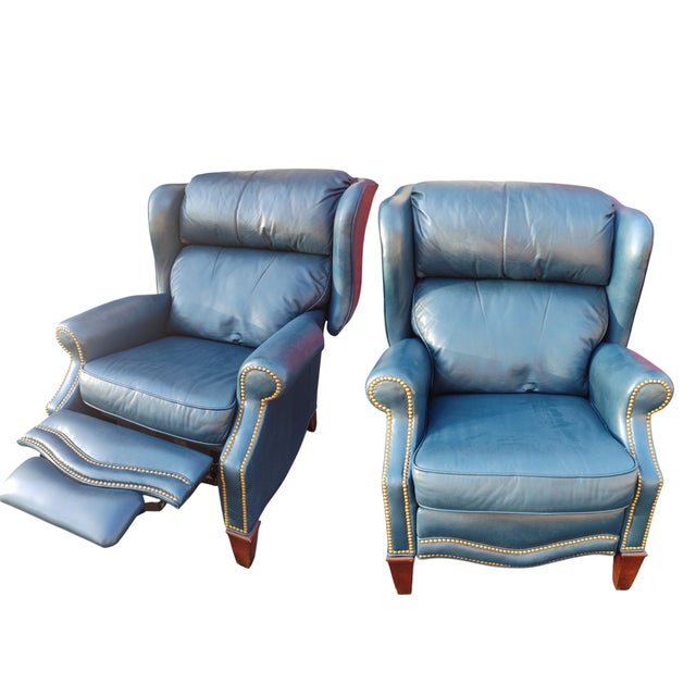 Experience Unmatched Comfort: A Pair of MotionCraft Full Grain Leather Recliners For Sale - Image 9 of 11