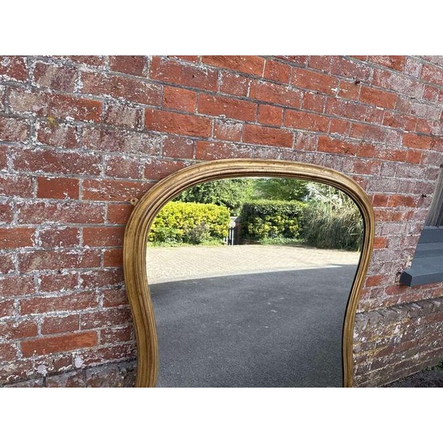 Large Antique English Gilt Hour Glass Framed Mirror, 19th Century For Sale - Image 5 of 7