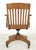 Wood Antique Solid Oak Swivel Office Chair For Sale - Image 7 of 7