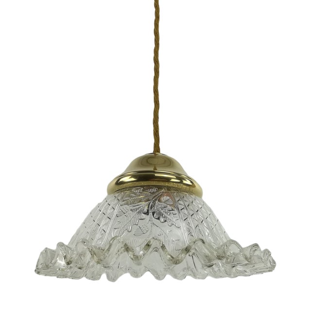 Suspension Lamp with Paragon Glass Shade For Sale