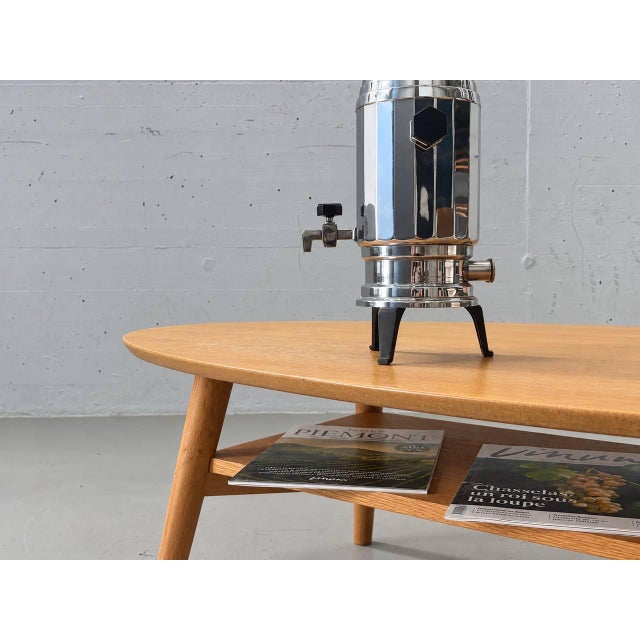 Mid-Century Scandinavian Oval Coffee Table with Shelf For Sale - Image 4 of 13
