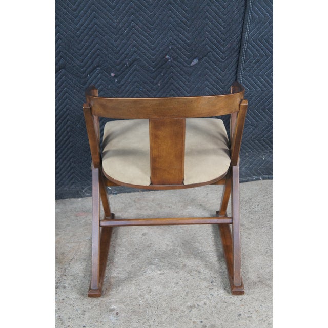1970s 1970s Drexel Heritage Mid Century Modern Distressed Walnut Campaign Style Arm Chair For Sale - Image 5 of 13