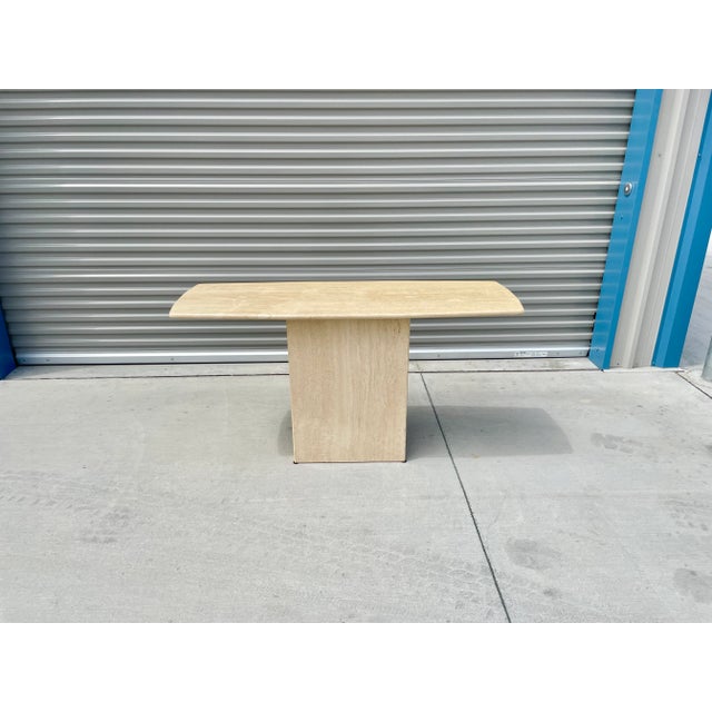 Vintage Italian marble console table designed and manufactured in Italy circa 1970s. This fantastic console table features...