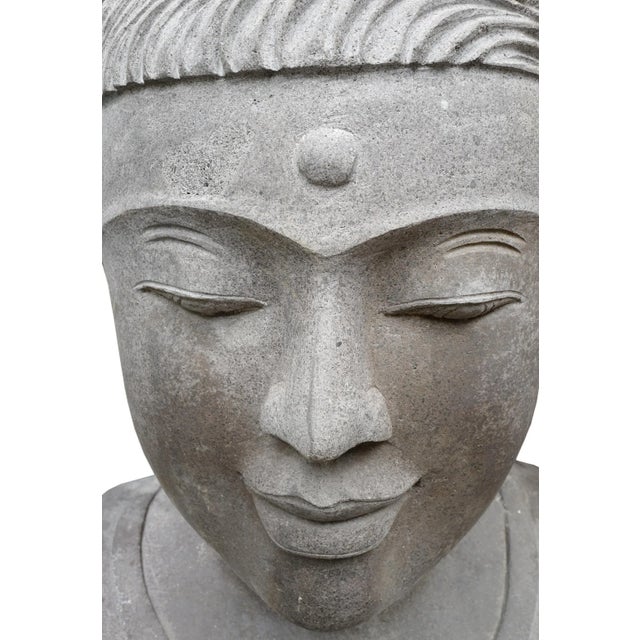 Vintage Bali Stone Buddha Head For Sale - Image 4 of 6
