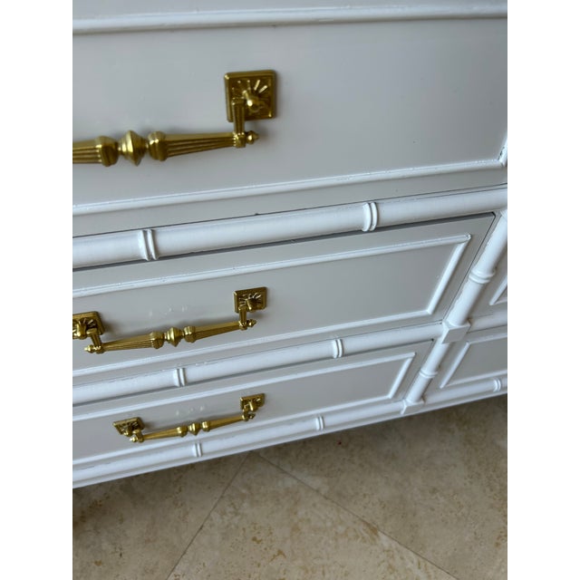 1970s Henry Link Bali Hai White Gloss Lowboy Dresser For Sale In Phoenix - Image 6 of 9
