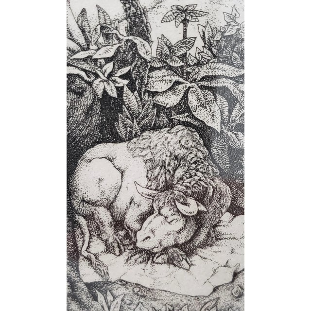 Stan Washburn (California, 20th C.) "Old Harry Lighting Up the Pit" Original Etching C.1973 For Sale In San Francisco - Image 6 of 12