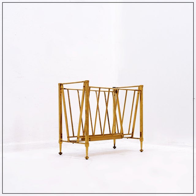 Neoclassical Brass Magazine Rack from Maison Jansen, 1940 For Sale - Image 15 of 15