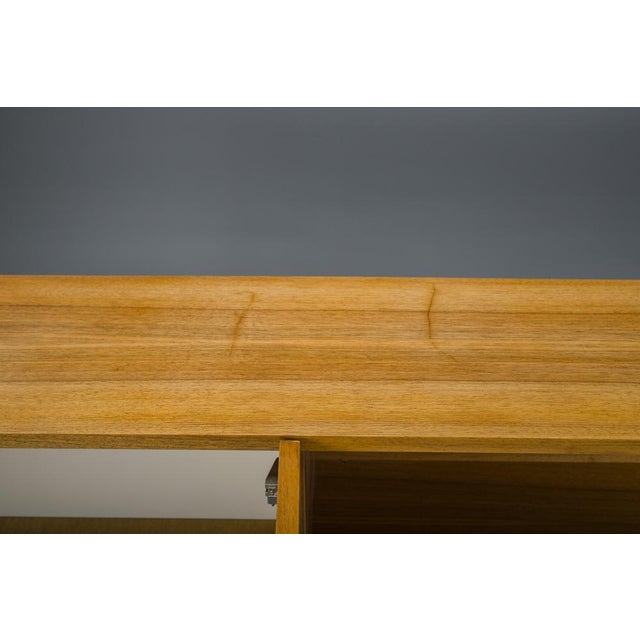 Wood Mid-Century Wall Unit Cabinet and Sideboard in Walunt, 1970s, Set of 2 For Sale - Image 7 of 17