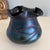Beautiful dark blue iridescent Pallme-Konig & Habel bohemian art glass circa 1900. Almost metallic in nature the vase has...