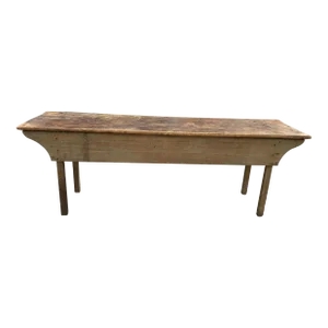 1900s Antique Early American Oak Top Harvest Table Farmhouse Table