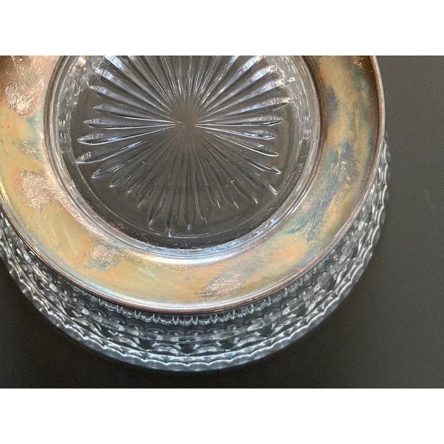 English Art Deco Crystal Glass and Silver Centerpiece Bowl, Circa Early 20th Century For Sale - Image 10 of 12