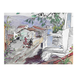 1950s Ivy Attwell Greek Watercolor