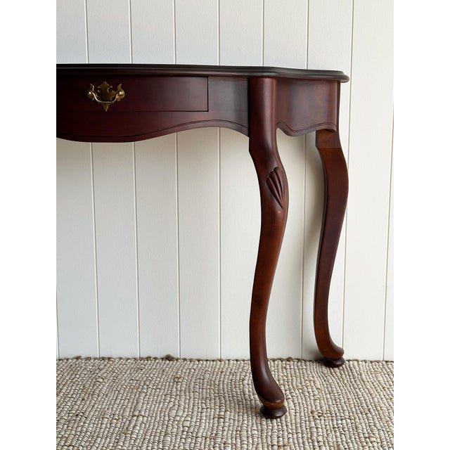 Vintage Mahogany Demi-Lune Entryway Table For Sale - Image 12 of 15